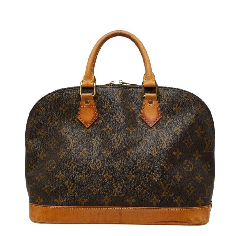 Louis Vuitton Monogram Alma Handbag Brown Leather
